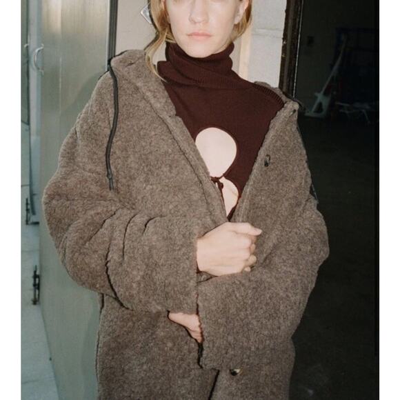 $600 Thakoon Brown Oversized Hood Coat Size: S - Picture 2 of 6